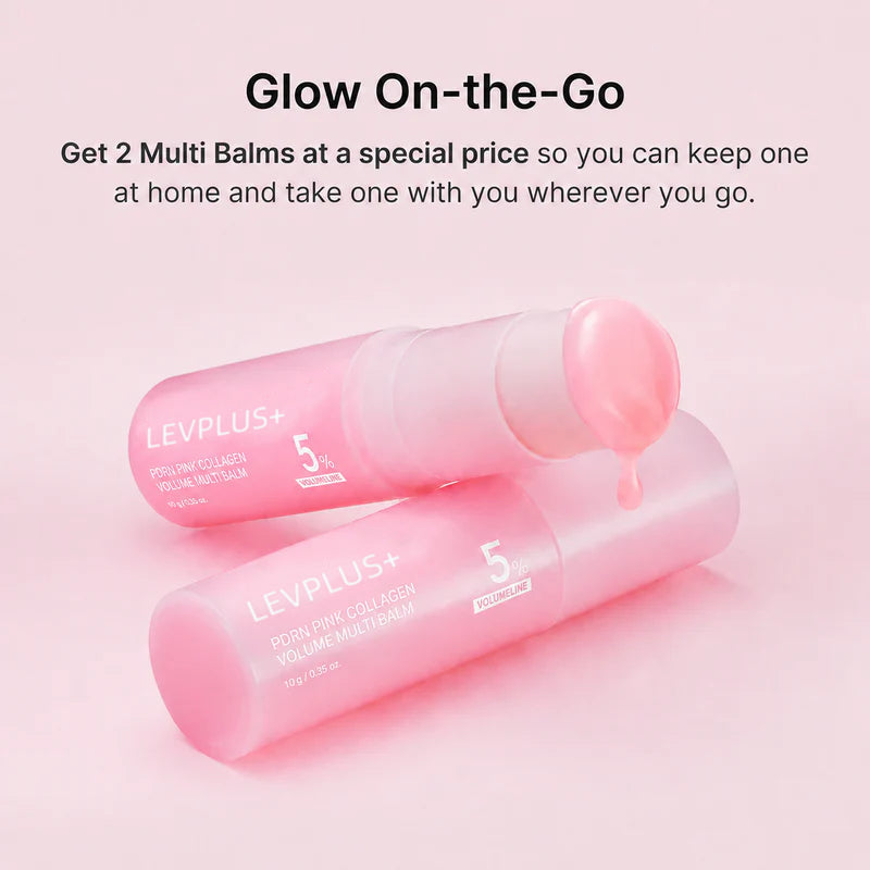 LEVPLUS Pink Collagen Volume Multi Balm - PDRN & Peptide for Plump, Firm Skin