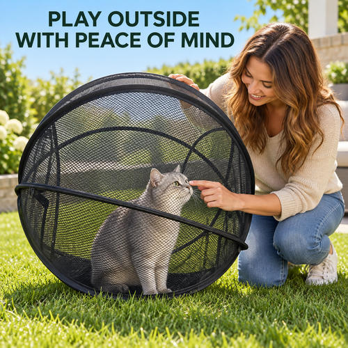 🐱🌿Portable Pop-Up Cat Playpen with Breathable Mesh and Foldable Design