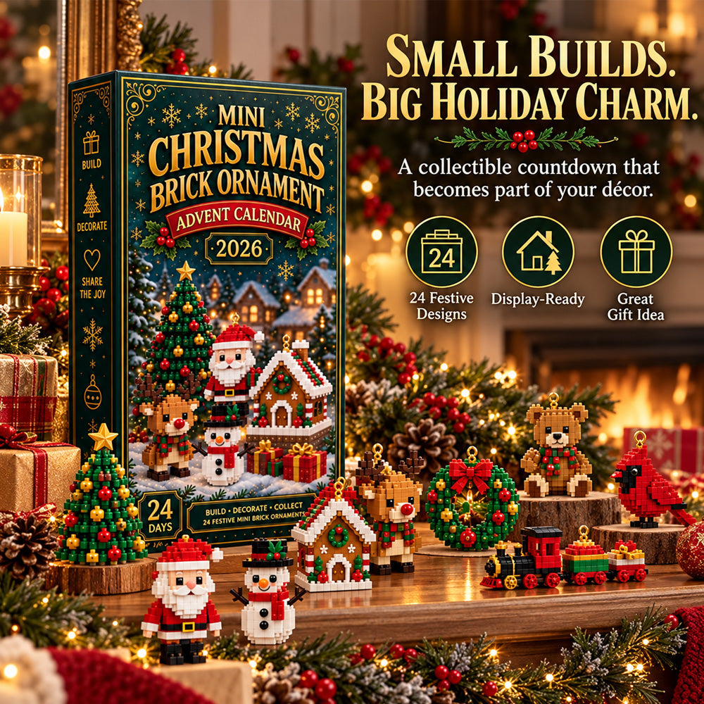 ⏳ Last day to save 49% – 🎄 24-Day Mini Christmas Ornament Advent Calendar | 24 unique festive buildable designs with hanging loops—perfect for decorating Christmas trees, wreaths, and holiday displays 🧱