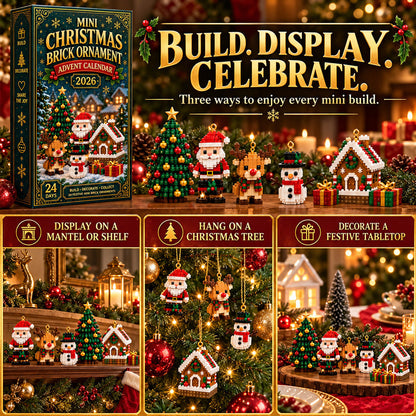 ⏳ Last day to save 49% – 🎄 24-Day Mini Christmas Ornament Advent Calendar | 24 unique festive buildable designs with hanging loops—perfect for decorating Christmas trees, wreaths, and holiday displays 🧱
