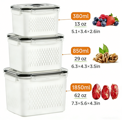 Welevplus™ Fruit & Vegetable Storage Box Set