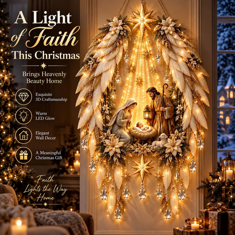 ✨Last Day 49% OFF✨✝️ Bethlehem Star – Lighted Nativity Wall Decor
