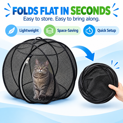 🐱🌿Portable Pop-Up Cat Playpen with Breathable Mesh and Foldable Design