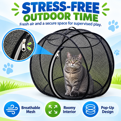 🐱🌿Portable Pop-Up Cat Playpen with Breathable Mesh and Foldable Design