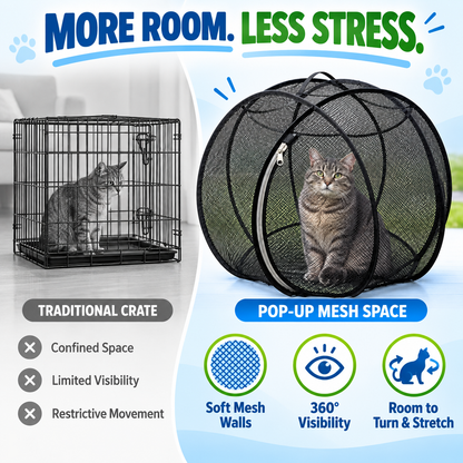 🐱🌿Portable Pop-Up Cat Playpen with Breathable Mesh and Foldable Design