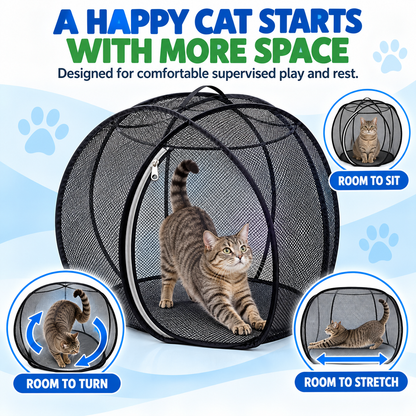🐱🌿Portable Pop-Up Cat Playpen with Breathable Mesh and Foldable Design