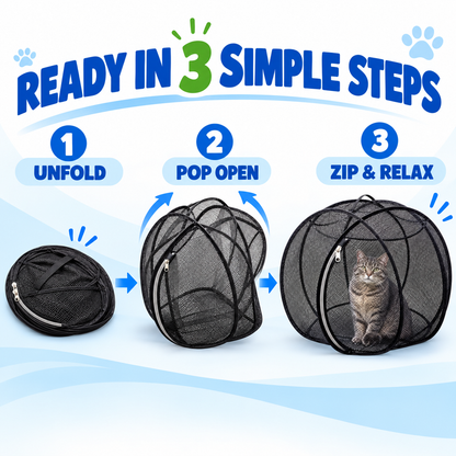 🐱🌿Portable Pop-Up Cat Playpen with Breathable Mesh and Foldable Design