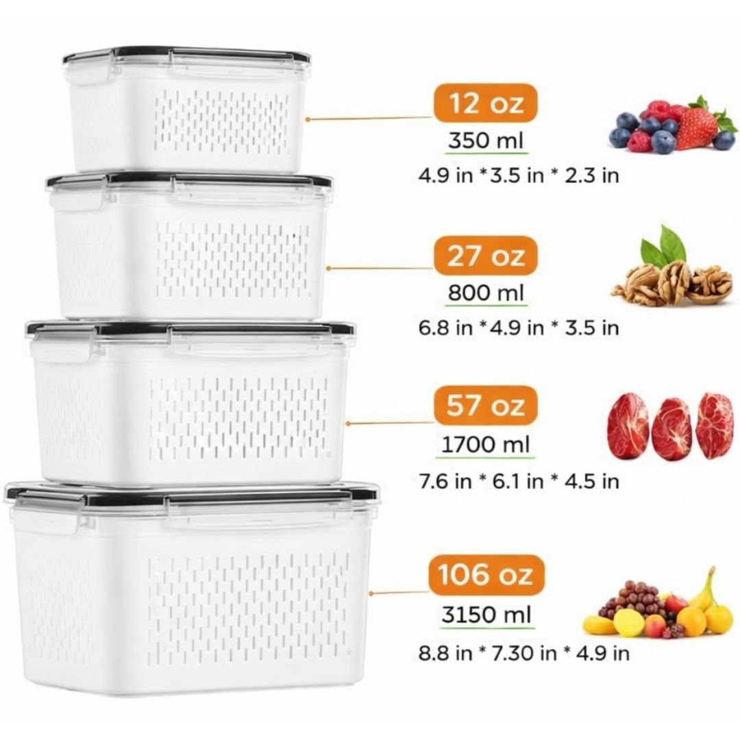 Welevplus™ Fruit & Vegetable Storage Box Set